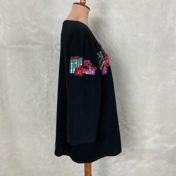 Vintage 00s Michael Simon Christmas Holiday Presents Cardigan Sweater Plus 3X - Picture 7 of 11